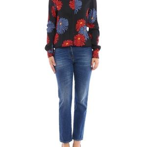 MSGM denim and floral jumpsuit